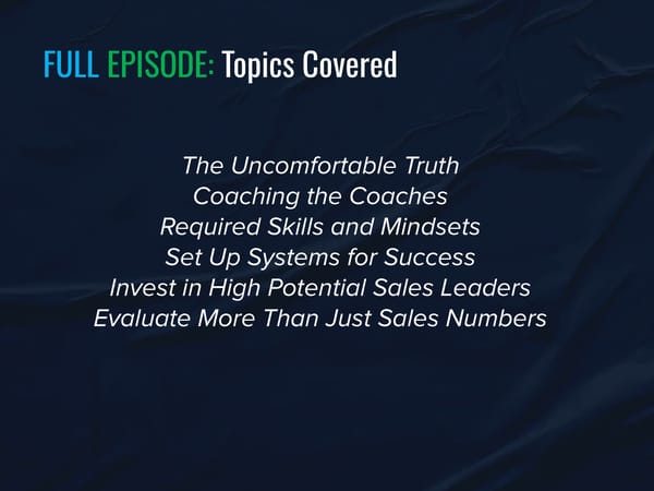 SLA Episode 2 - "How Sales Managers Get Set-Up To Fail” - Page 5