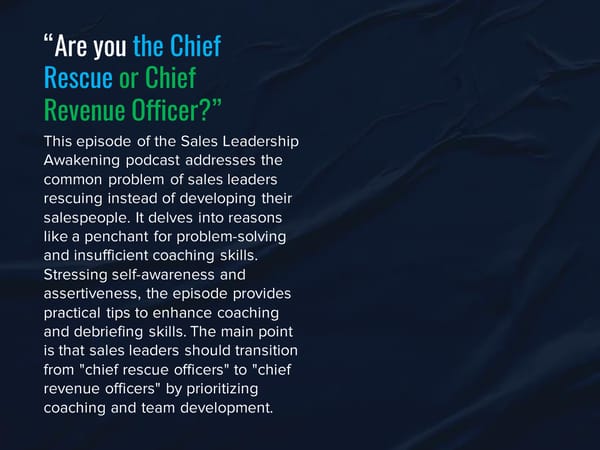 SLA Episode 4s - "Are you the Chief Rescue or Chief Revenue Officer?" - Page 3