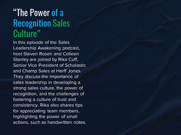 SLA Episode 9s - “The Power of a Recognition Sales Culture” - Page 3