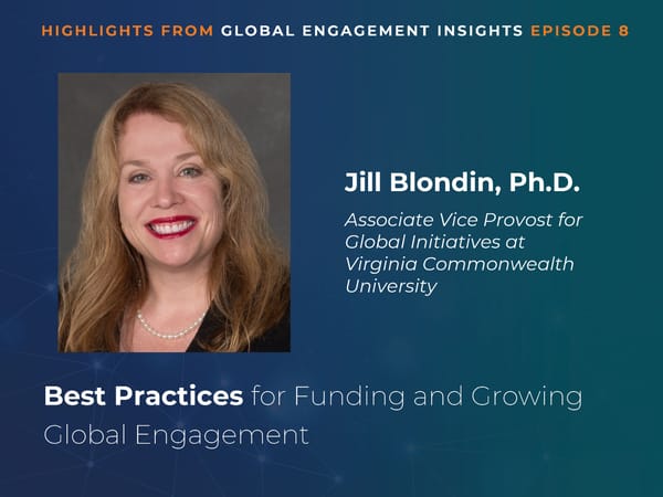 Jill Blondin - "Best Practices for Funding and Growing Global Engagement" - Page 1