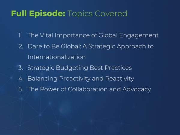 Jill Blondin - "Best Practices for Funding and Growing Global Engagement" - Page 5