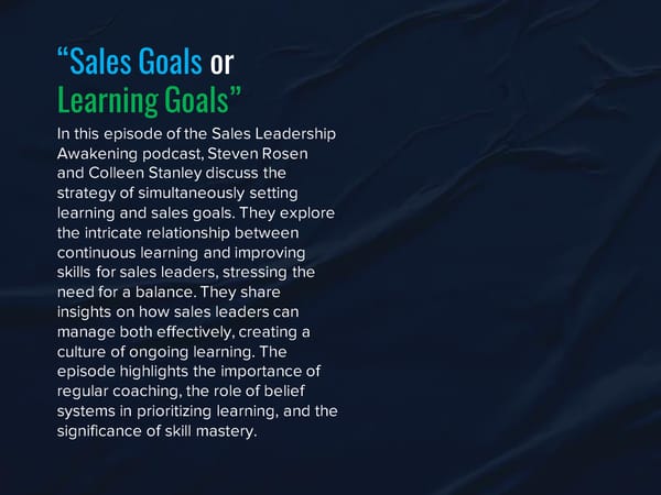SLA Episode 7s - "Sales Goals or Learning Goals" - Page 3