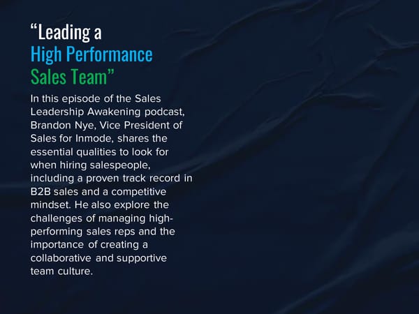 SLA Episode 15s - “Leading a High-Performing Sales Team” - Page 3