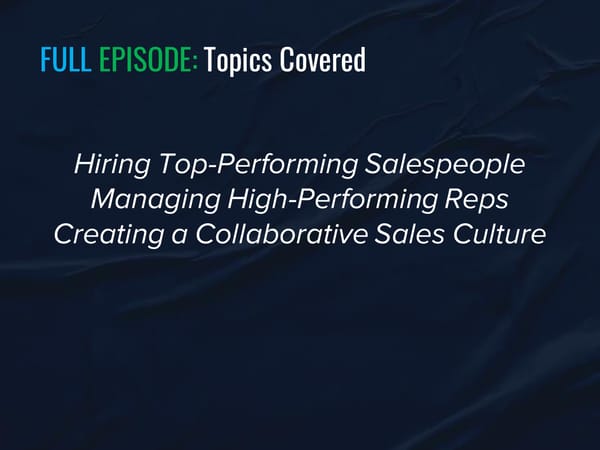 SLA Episode 15s - “Leading a High-Performing Sales Team” - Page 5
