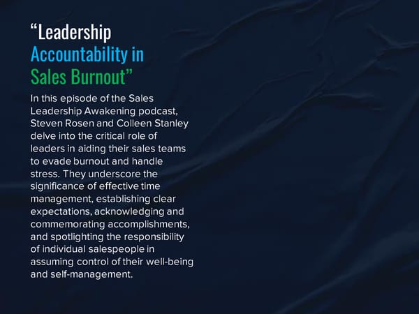 SLA Episode 16s - "Leadership Accountability in Sales Burnout” - Page 3
