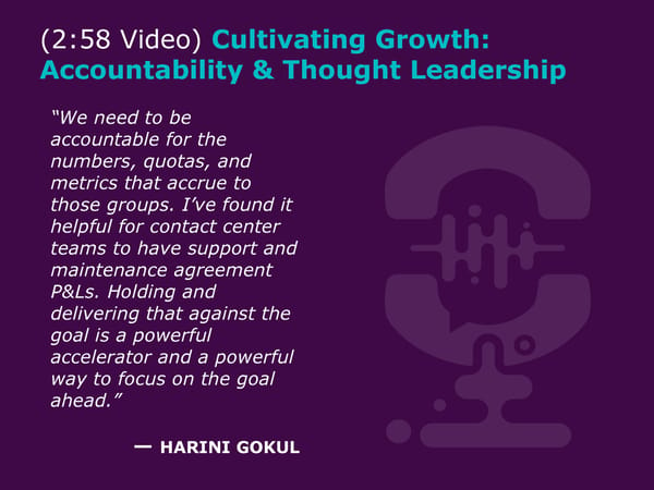 Harini Gokul - "Contact Centers: Accountability and Positive Impact on P&L" - Page 13