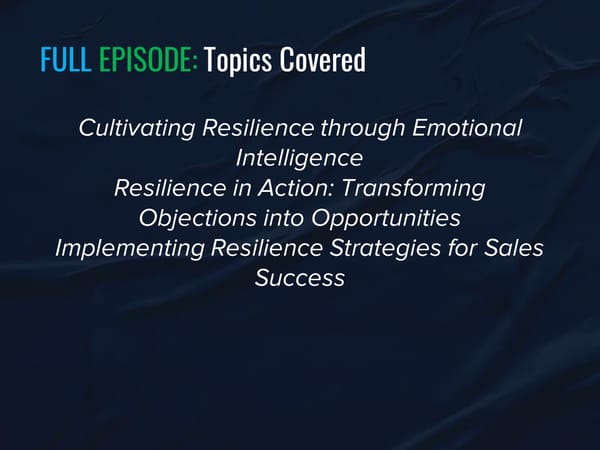 SLA Episode 20c - “Building Resilient Sales Teams To Drive Resilient Revenues” - Page 5