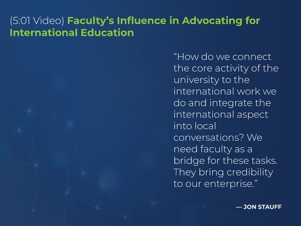 Jon Stauff- "The Undervalued Role of Faculty in International Education" - Page 9