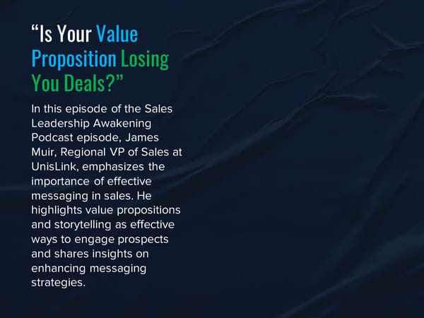 SLA Episode 21s - “Is Your Value Proposition Losing You Deals?" - Page 3