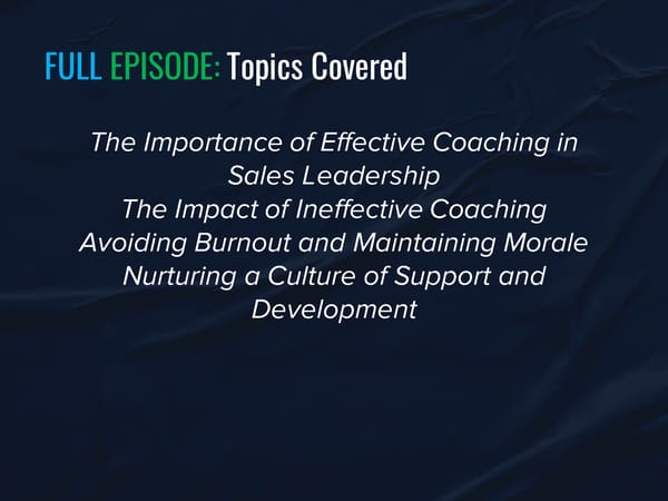 SLA Episode 22s - "The Coaching Conundrum—Why Sales Leaders Fail to Develop Their Team” - Page 5