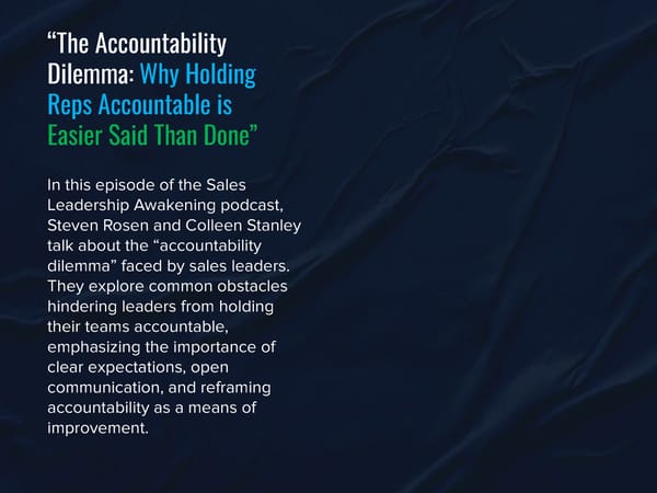 SLA Episode 25s - "The Accountability Dilemma: Why Holding Reps Accountable is Easier Said Than Done” - Page 3