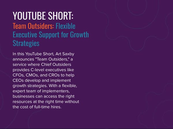 CEO Growth Talks: Art Saxby Podcast "Revolutionizing Growth: Chief Outsiders Unveils Team Outsiders & Growth Gears" - Page 7